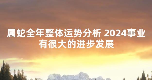 属蛇全年整体运势分析 2024事业有很大的进步发展